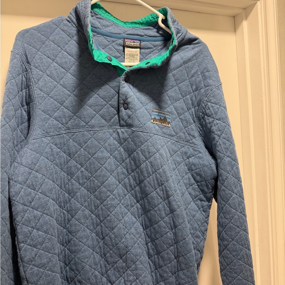 Patagonia blue Organic Cotton Quilt Snap-T Pullover